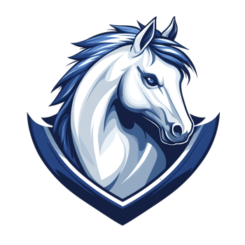 Majestic white horse head logo on transparent background a powerful symbol of freedom and strength png