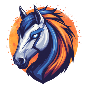 A majestic horse head on a transparent background png