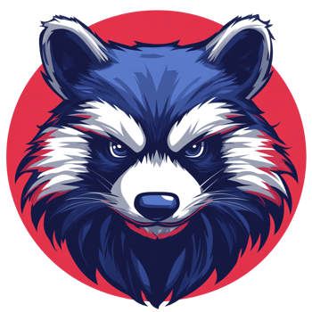 Angry raccoon head graphic design on transparent background png