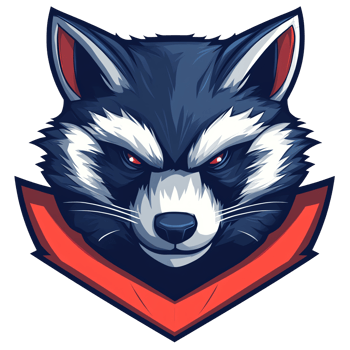 Awesome raccoon logo design on transparent background png
