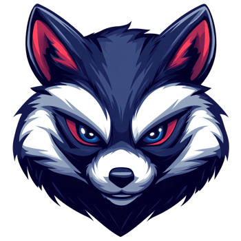 Fierce raccoon mascot logo design on transparent background for gaming and esports png