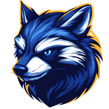 Cool blue raccoon mascot on transparent background for logos gaming and more png