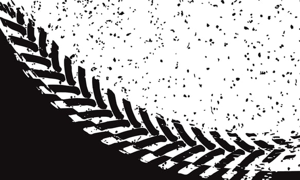 Black and White Tire Tracks Background on Textured Surface vector