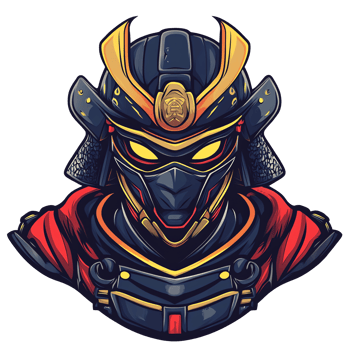 Futuristic samurai warrior a glowing cybernetic ronin on transparent background png