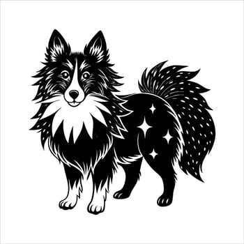 Mystical art of Shetland Sheepdog dog vector
