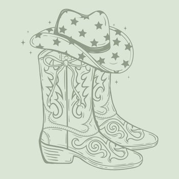 Cowboy Cowgirl wears boots with Hats. Wild west theme. vector