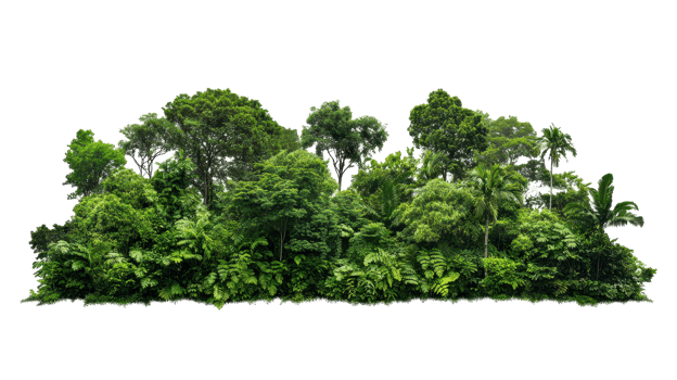 Lush green forest foliage dense background image. png