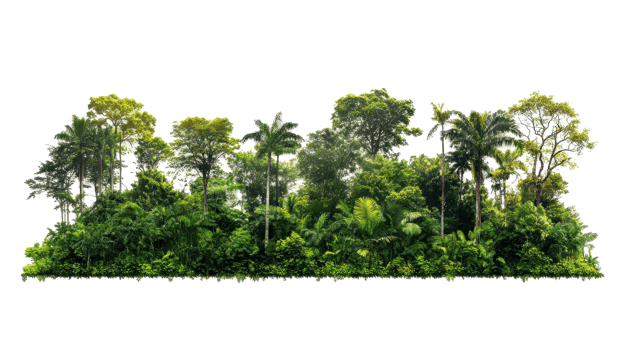 Lush tropical forest edge spanning the horizon. png