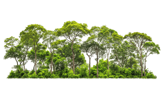Lush forest canopy, dense vegetation, and green foliage. png