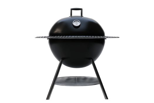 Modern black barbecue grill, isolated on a plain background. png