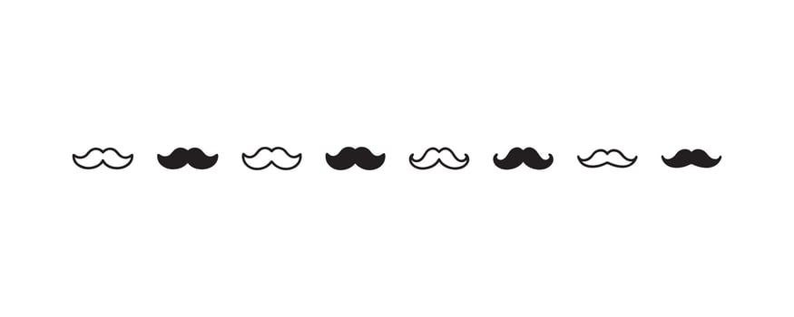 Set of vintage mustache icons in various styles vector
