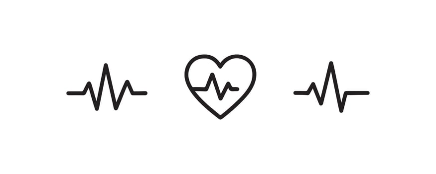 WebHeartbeat and cardiogram icon illustrations vector