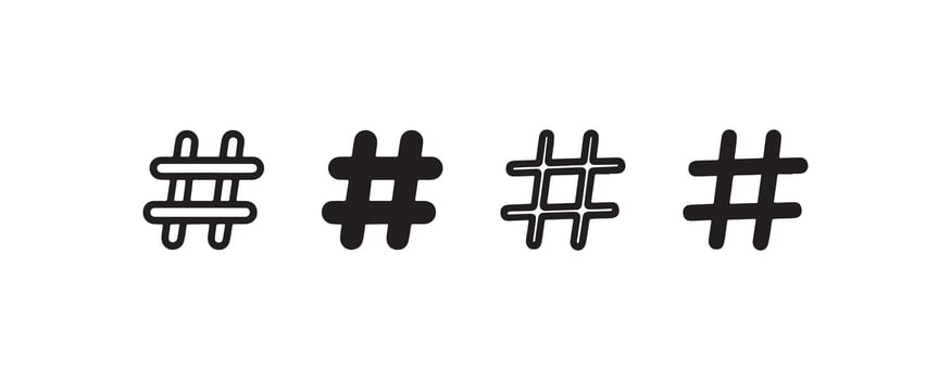 Hashtag icon set for social media use vector