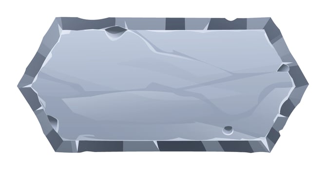 Stone board with rough surfaces and sharp jagged edges. Stone banner element for game and web. Ui or gui design element. Cartoon illustration vector