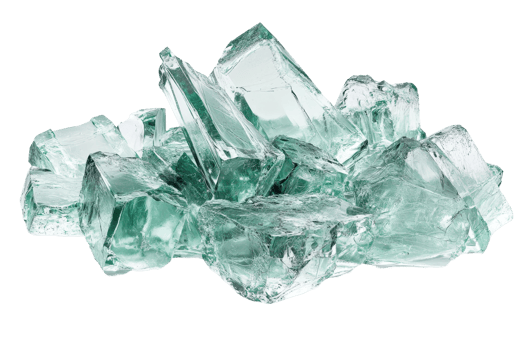 A collection of fragmented, translucent glass pieces. png