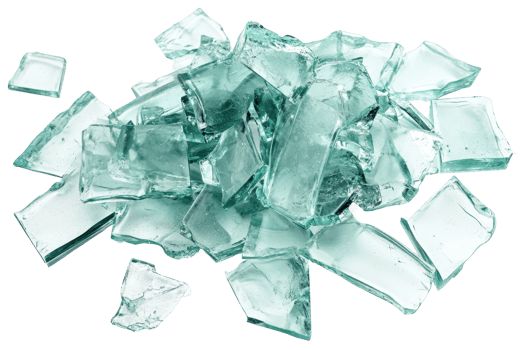 A collection of fragmented, translucent teal-colored crystals. png