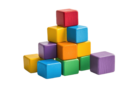 Colorful wooden blocks forming a pyramid shape png