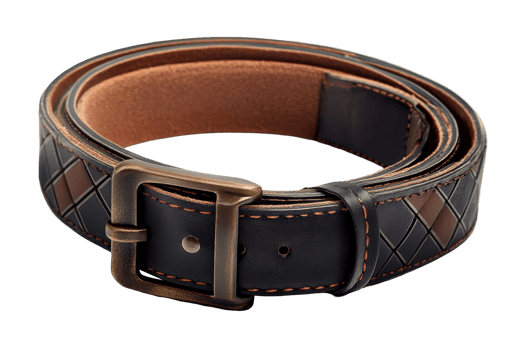 Stylish leather belt with intricate diamond pattern. png