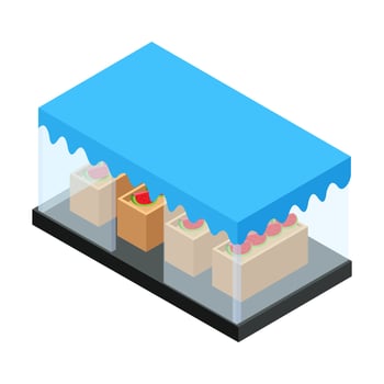 Blue Tent Isometric vector