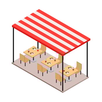 Open Restaurant Isometric vector