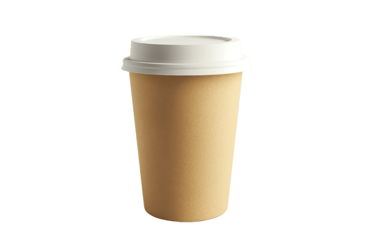Single disposable coffee cup, simple design, neutral color. png