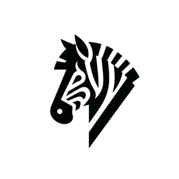Geometric Zebra Head Logo Illustration vector