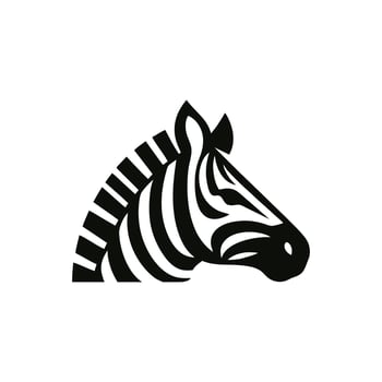 Bold Monochrome Zebra Head Logo vector