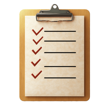 Wooden clipboard with checklist tasks png