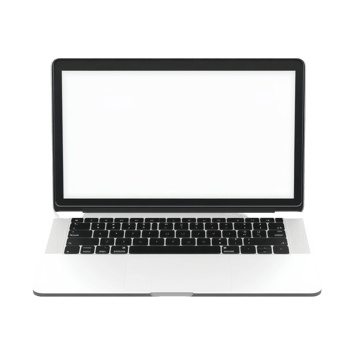 laptop with blank screen on a transparent png