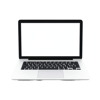 Front view of a modern laptop computer. png