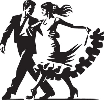 Spain Flamenco Dancers Illustration. vector