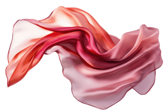 Dynamic, flowing fabric illustration with blended hues. png