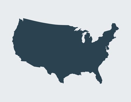 USA Map Dark Green Style vector