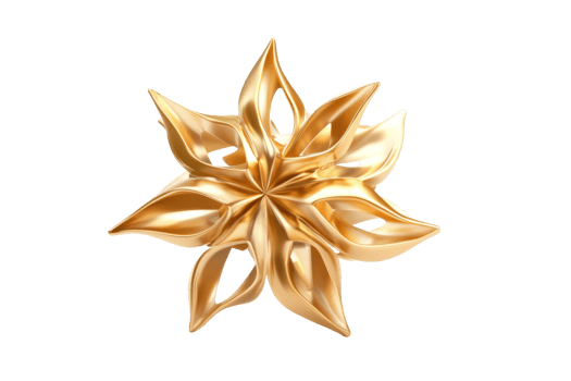 Ornate golden starburst design with vibrant background colors. png