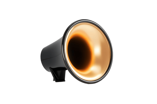 Detailed illustration of a glowing loudspeaker. png