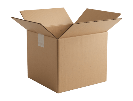 Open Cardboard Box Cut Out Isolated on Transparent Background. png
