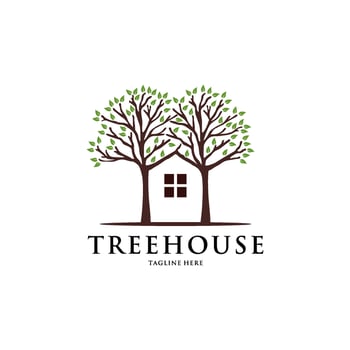 tree house logo design vector