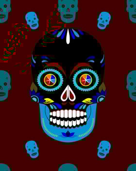 Muertos with this vibrant sugar skull poster vector