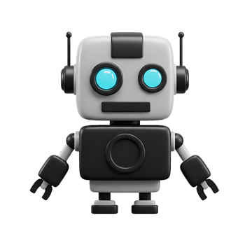 High quality 3D AI robot icon symbol transparent image ideal for artificial intelligence concept and smart tech use png