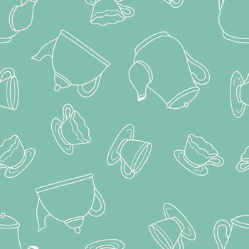 Outline Tea Party Pattern Repeat Seamless for Wallpaper Background Cover Packaging vector