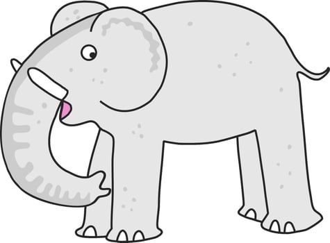 Smiling Cartoon Elephant with Tusks vector