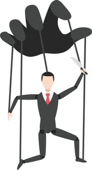 business characters like puppets with threatening poses with weapons vector
