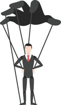 business character like a puppet with a confident pose vector