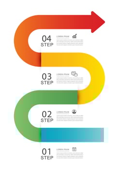 Infographic arrow symbol timeline business step to success. vector