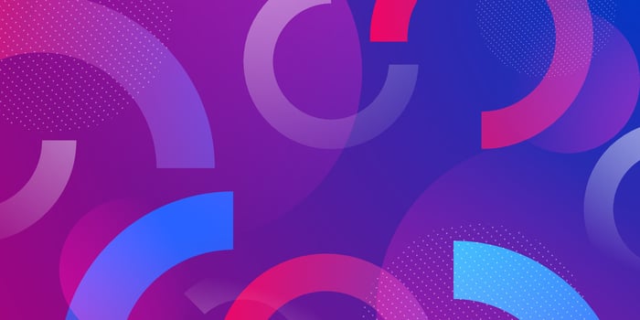 Abstract colorful circle pattern on purple background. Simple and trendy design. Cool editable background. vector