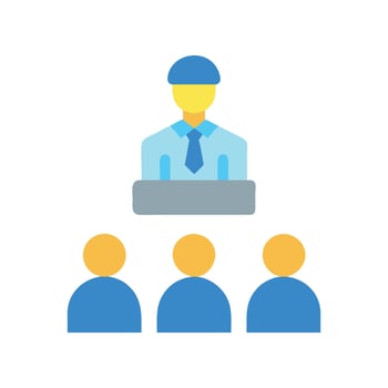 Leadership Meeting Icon with Speaker and Audience Symbol vector