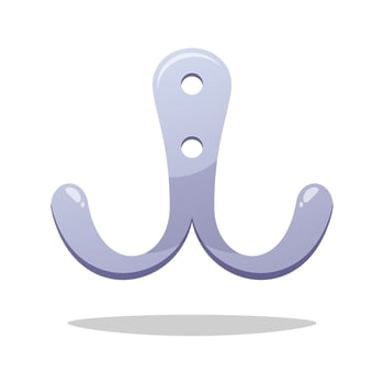 Wall hook hanger isolated on white background. vector