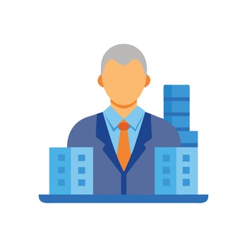 Real estate developer icon on a black background vector