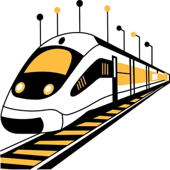 Ai train illustration in hand drawn style vector