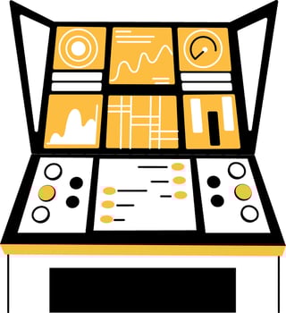 A hand drawn illustration of a supercomputer vector